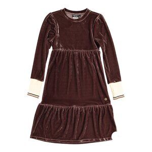 Like Flo Taupe Velvet Dress Brand New Tiered